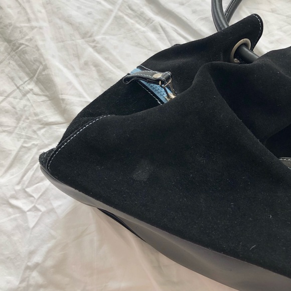 Black Suede Leather Cole Haan Shoulder Bag - Picture 5 of 8